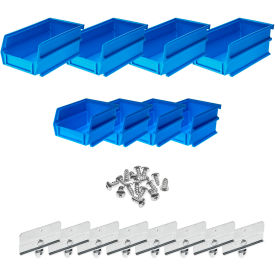 Triton Products Poly Blue Hanging Bin & BinClip Kits 4 Small & 4 Medium Bins 028-B