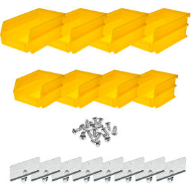 Triton Products Poly Yellow Hanging Bin & BinClip Kits 4 Small & 4 Medium Bins 028-Y