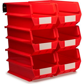 Triton Products LocBin Wall Storage w/ 6 Bins & 6 Rails 14-3/4