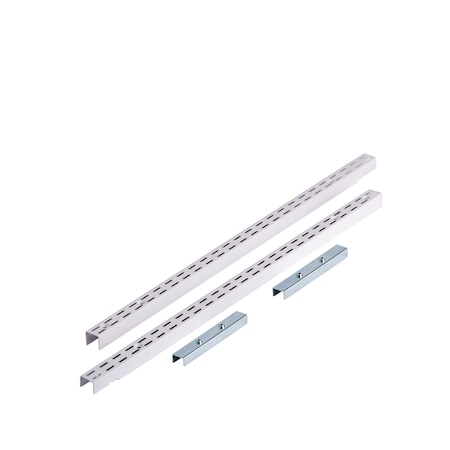 Vertical Hang Rail W/ Mounting Hardware, Epoxy Coated Steel, White, 63