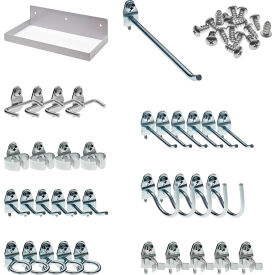 Durahook® Locking Steel Pegboard Shelf w/ 36 Assorted Hooks 12