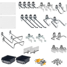 Triton Products DuraHook Wall Organizer 24 Hooks 2 DuraBoards 4 pc Bin System & Mounting Kit 990-S