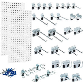 Triton Products 18 Gauge White Steel Square Hole Pegboard w/ 28 pc LocHook Assortment WC18-WH-Kit