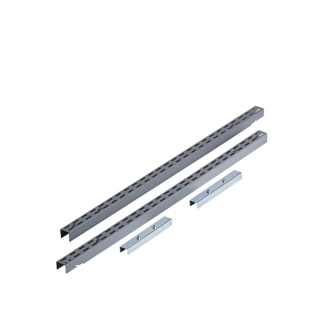 Vertical Hang Rail W/ Mounting Hardware, Epoxy Coated Steel, Gray, 63
