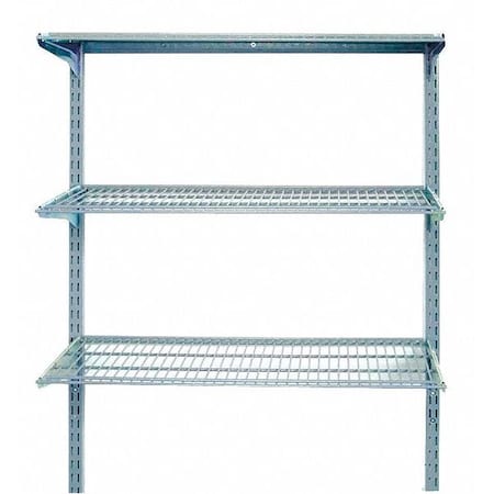 33 In. W x 31.5 In. H Gray Wall Mount Shelving Unit with 3 Steel Wire Shelves & Mounting Hardware MPN:1795