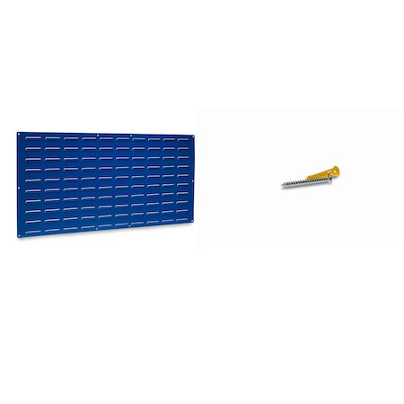 Louvered Panel W/ Mounting Hardware, Epoxy Coated 18-Gauge, Blue, (1) 48