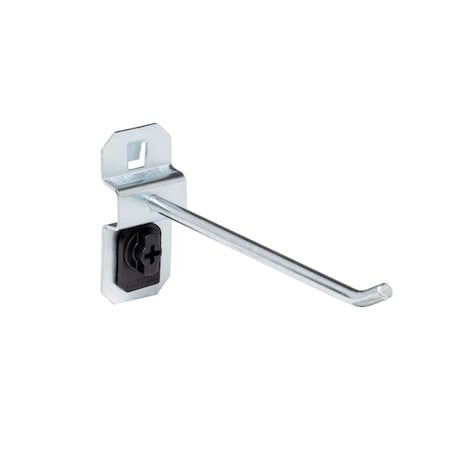 4 In. Single Rod 30 Degree Bend Steel Pegboard Hook for LocBoard, PK5 MPN:51413