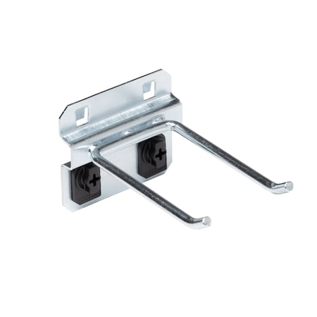 3 In. Double Rod 30 Degree Bend Steel Pegboard Hook for LocBoard, PK5 MPN:52313