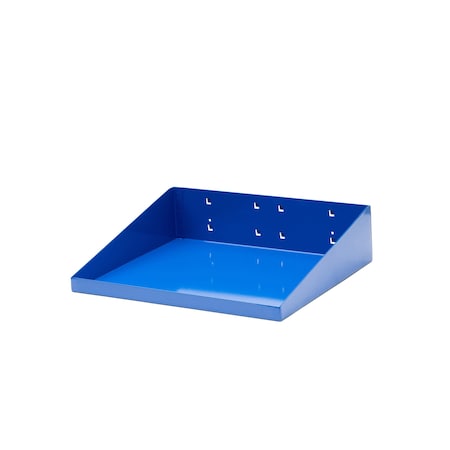 12 In. W x 10 In. D Blue Epoxy Coated LocBoard Steel Shelf with 6 Holes for Garment Hangers MPN:56120-BLU
