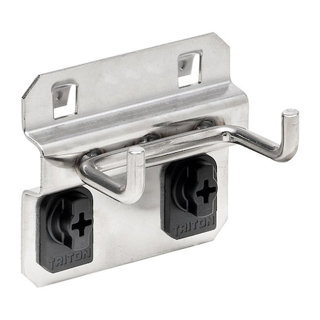 1 In. Double Rod 90 Degree Bend Stainless Steel Pegboard Hook for Stainless Steel LocBoard, PK3 MPN:62119