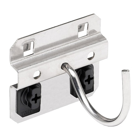 2-1/4 In. Curved Stainless Steel Pegboard Hook for Stainless Steel LocBoard, PK3 MPN:65200