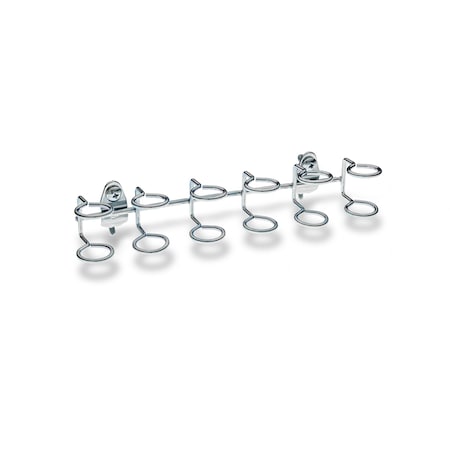 9 In. W Steel Multi-Ring Tool Holder for 1/8 In. and 1/4 In. Pegboard 1 Pack MPN:661