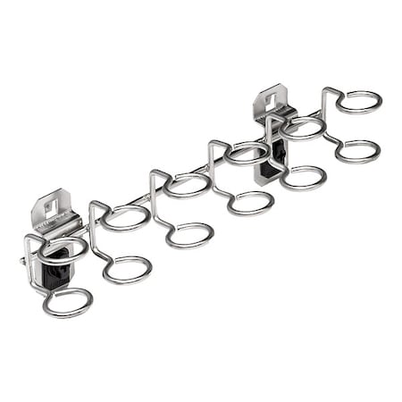 9 In. W Stainless Steel Multi-Ring Tool Holder for Stainless Steel LocBoard MPN:66661