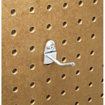1 In. Single Rod 30 Degree Bend Steel Pegboard Hook for 1/8 In. and 1/4 In. Pegboard, PK10 MPN:71123