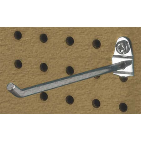 6 In. Single Rod 30 Degree Bend Steel Pegboard Hook for 1/8 In. and 1/4 In. Pegboard, PK10 MPN:71613