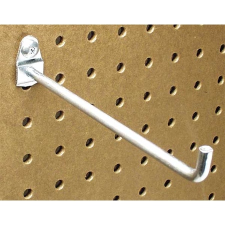 6 In. Single Rod 90 Degree Bend Steel Pegboard Hook for 1/8 In. and 1/4 In. Pegboard, PK10 MPN:71619