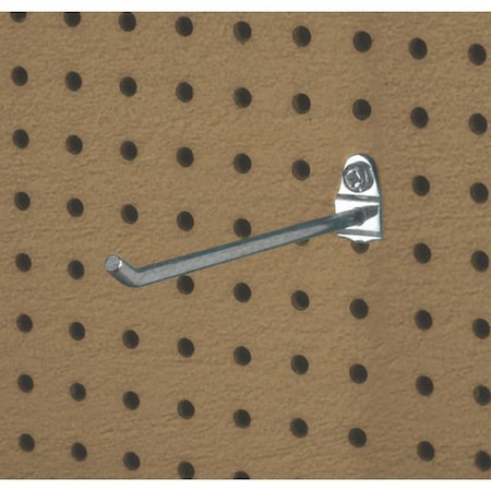 8 In. Single Rod 30 Degree Bend Steel Pegboard Hook for 1/8 In. and 1/4 In. Pegboard, PK5 MPN:71813