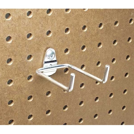 2-3/4 In. Double Rod 80 Degree Bend Steel Pegboard Hook for 1/8 In. and 1/4 In. Pegboard, PK10 MPN:72318