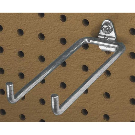 5-3/4 In. Double Rod 80 Degree Bend Steel Pegboard Hook for 1/8 In. and 1/4 In. Pegboard, PK10 MPN:72618