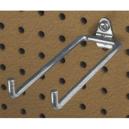 8-1/4 In. Double Rod 80 Degree Bend Steel Pegboard Hook for 1/8 In. and 1/4 In. Pegboard, PK5 MPN:72818