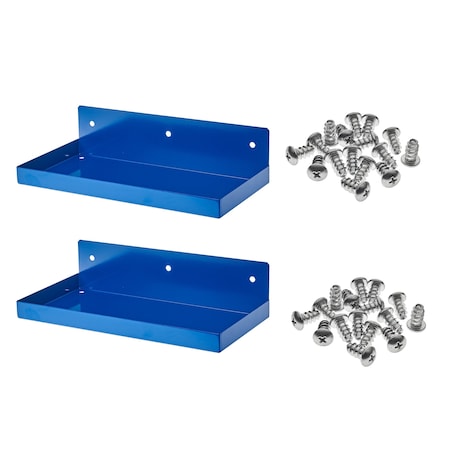 12 In. W x 6 In. D Blue Epoxy Coated Steel Shelf for 1/8 In. and 1/4 In. Pegboard, PK2 MPN:76126-2
