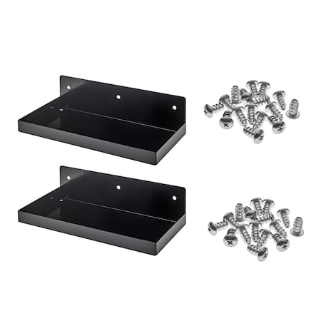 12 In. W x 6 In. D Black Epoxy Coated Steel Shelf for 1/8 In. and 1/4 In. Pegboard 2 Pack MPN:76126BK-2