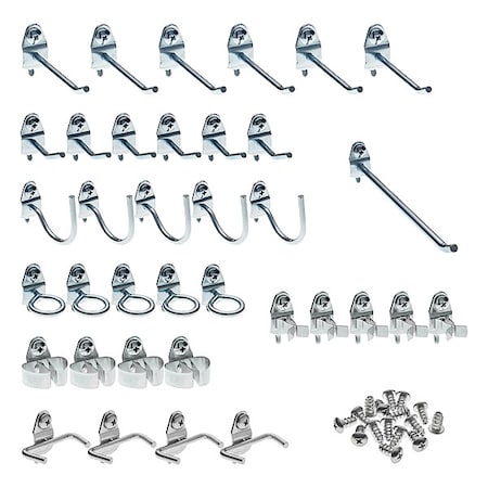 36 pc. Steel Pegboard Hook Assortment for 1/8 In. and 1/4 In. Pegboard MPN:76936
