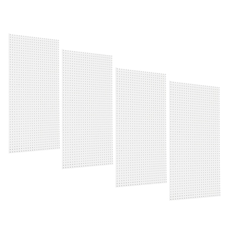 (4) 24 In. W x 48 In. H x 1/4 In. D White Polypropylene Pegboards with 1/4 In. Hole Size MPN:DB-4