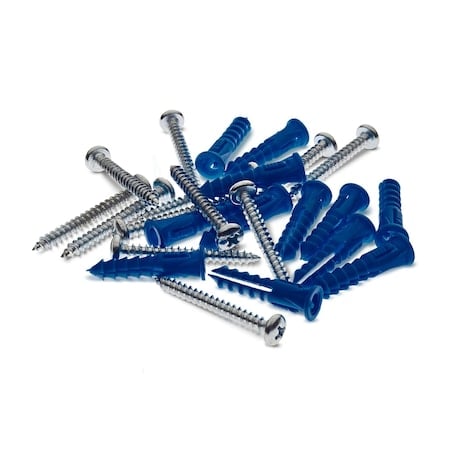12 Strainless Steel Screws & 12 Plastic Wall Anchors for Mounting Stainless Steel LocBoard, PK24 MPN:LB-MHKS