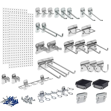 30 pc LocHook Assortment & Hanging Bin System W/ (2) 18
