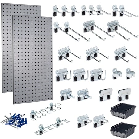 30 pc LocHook Assortment & Hanging Bin System W/ (2) 18