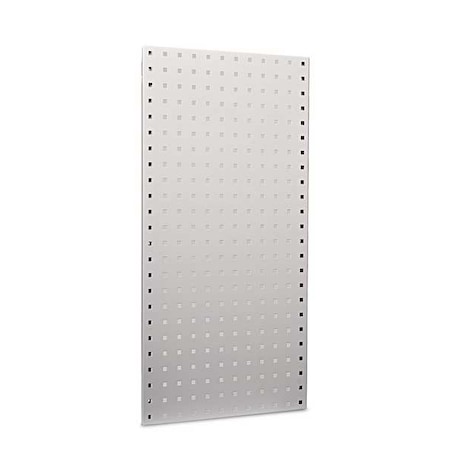 18 In. W x 36 In. H White Epoxy 18-Gauge Steel Square Hole Pegboards Mounting Hardware MPN:LB18-W