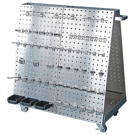 36-3/4 In. L x 39-1/4 In. H x 21-1/4 In. W Stainless Steel Tool Cart 60 pc. Stainless Steel LocHook Asst 3 Hanging Bins MPN:LBC-18SSH