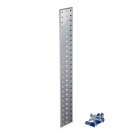 (1) 36 In. W x 4.5 In. H Silver Epoxy 18-Gauge Steel Square Hole Pegboard Strip MPN:LBS-1S