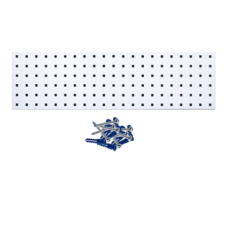 (1) 31.5 In. W x 9 In. H White Epoxy 18-Gauge Steel Square Hole Pegboard Strip MPN:LBS-2W