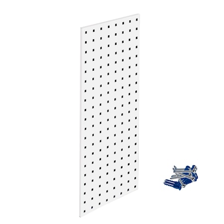 (1) 30 In. W x 12 In. H White Epoxy 18-Gauge Steel Square Hole Pegboard Strip MPN:LBS-3W