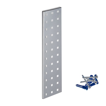 (1) 18 In. W x 4.5 In. H Silver Epoxy 18-Gauge Steel Square Hole Pegboard Strip MPN:LBS-4S