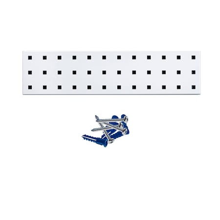 (1) 18 In. W x 4.5 In. H White Epoxy 18-Gauge Steel Square Hole Pegboard Strip MPN:LBS-4W