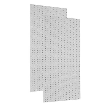 (2) 24 In. W x 48 In. H x 1/4 In. D White Heavy-Duty High Density Fiberboard Round Hole Pegboards, PK2 MPN:TPB-2W