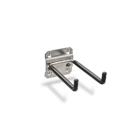 4 In. Double Rod 90 Degree Bend Vinyl-Dipped Stainless Steel Pegboard Hook for SS LocBoard, PK2 MPN:V62419
