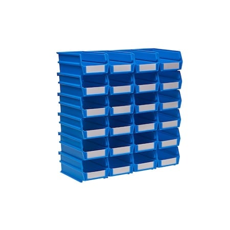 Hang & Stack Storage Bin, Polypropylene, Blue, 3 in H, 4.125 in W, 7 3/8 in L, 1 CT MPN:3-220B
