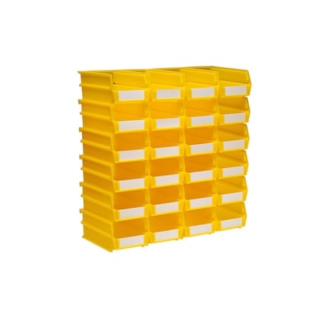 Hang & Stack Storage Bin, Polypropylene, Yellow, 3 in H, 4.125 in W, 7 3/8 in L, 1 CT MPN:3-220Y