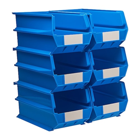 Storage Bin, Plastic, Blue, 7 in H, 8 1/4 in W, 14 3/4 in L MPN:3-240B