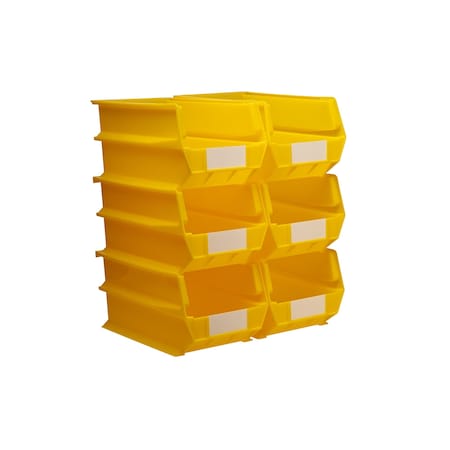 Storage Bin, Polypropylene, Yellow, 7 in H, 8.25 in W, 1 CT MPN:3-240Y