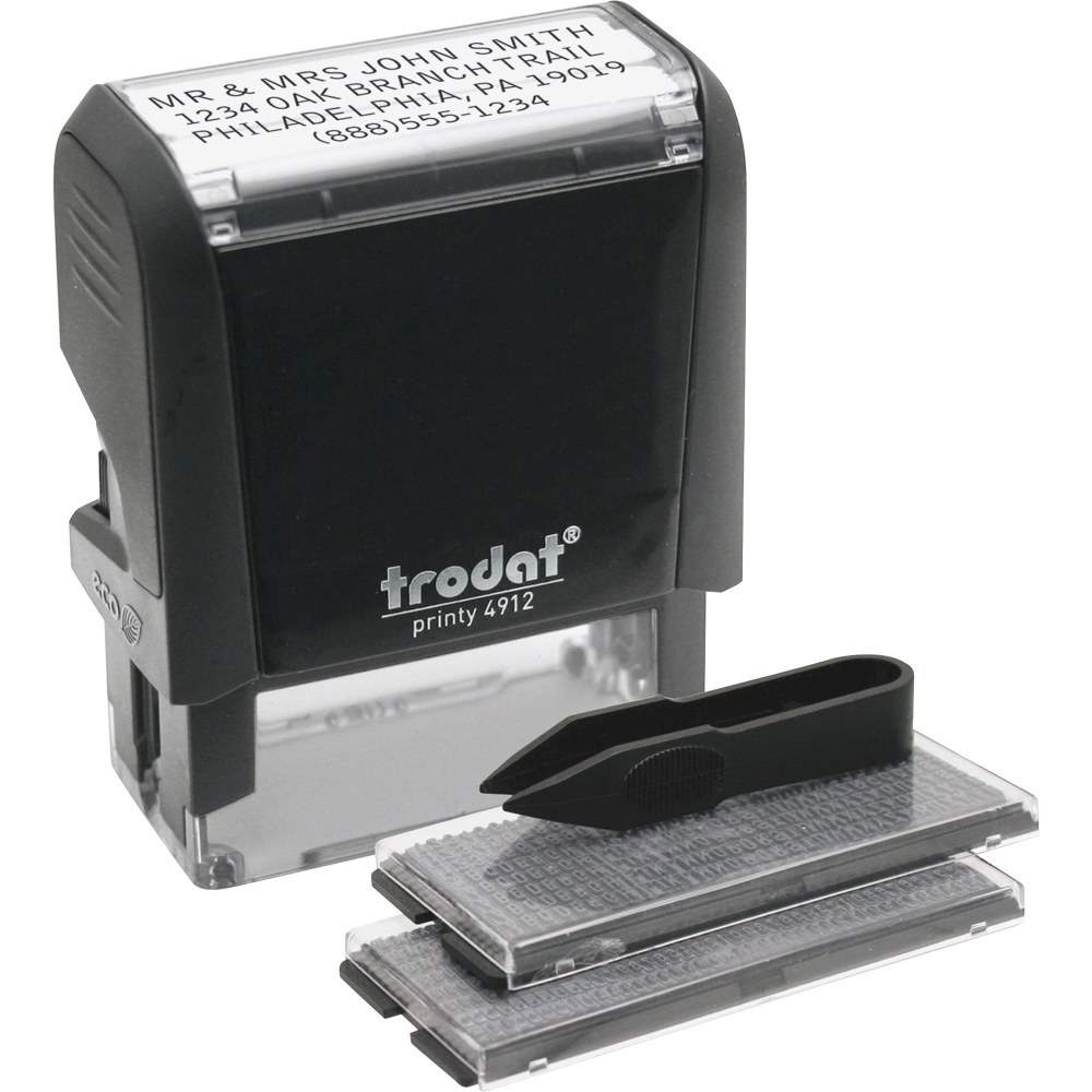 Trodat Do-it-Yourself Stamp - Date Stamp - 4 Characters/Line - 0.75in Impressionx 1.88in Impression - 10000 Impression(s) - Black - Recycled - 1 Each MPN:5915