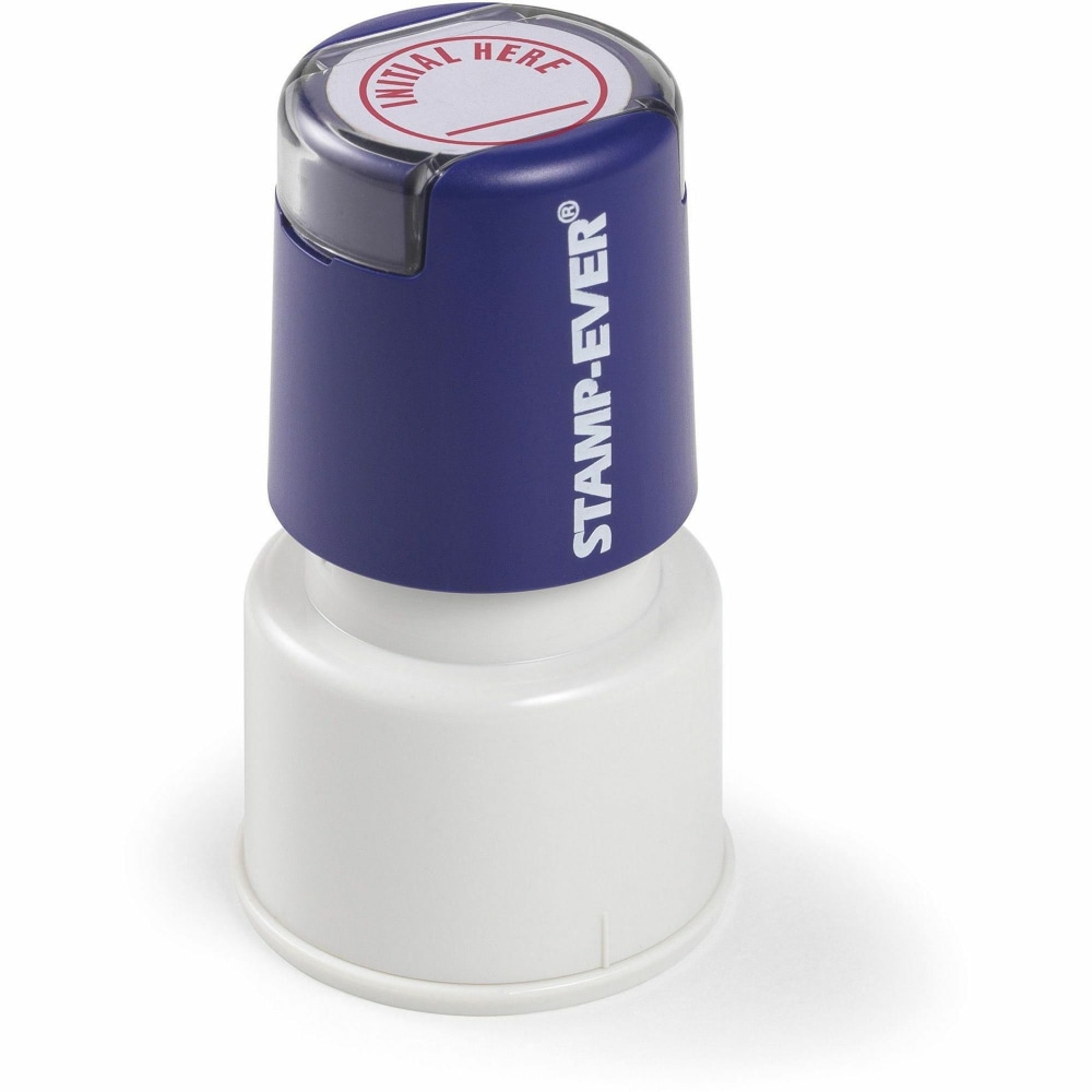 Trodat Stamp-Ever Pre-Inked INITIAL HERE Stamp - Initial Here - 0.75in Impression Length - Red - 1 Each MPN:5975