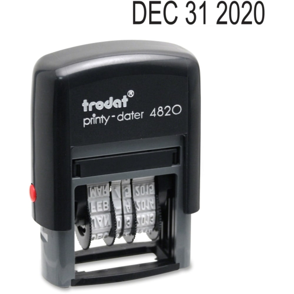 Trodat 4820 Self-Inking Stamp, Date Only, 3/8in x 1 5/8in, 65% Recycled, Black (Min Order Qty 12) MPN:73852