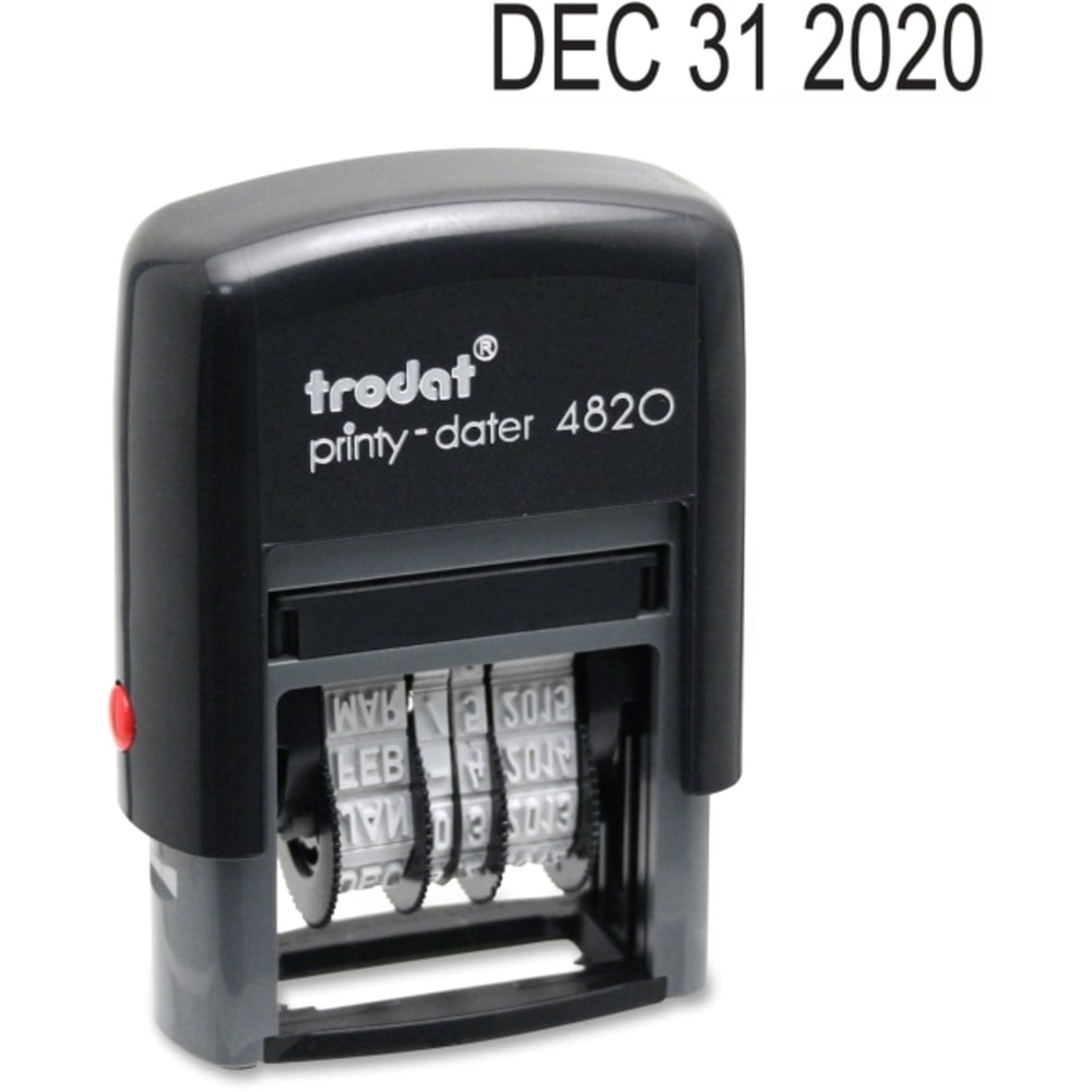 Trodat 4820 Self-Inking Stamp, Date Only, 3/8in x 1 5/8in, 65% Recycled, Black MPN:73852