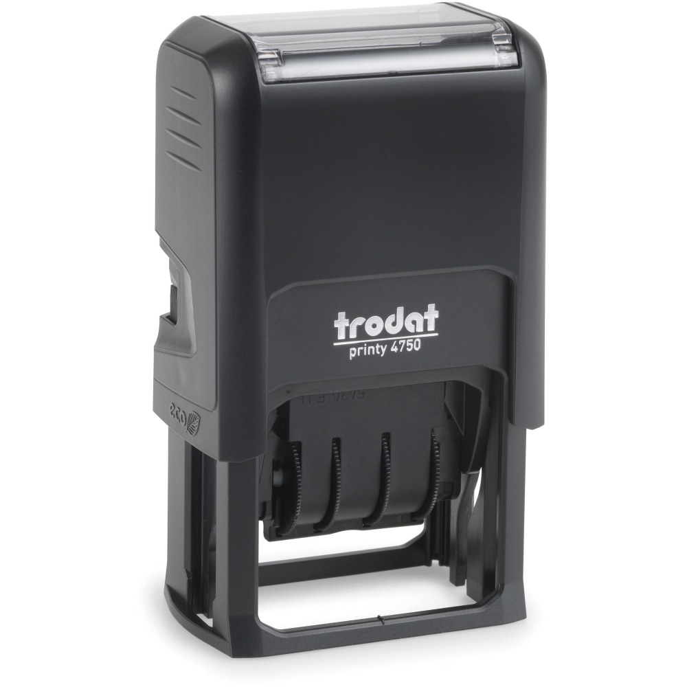 Printy 5-in-1 Date Stamp - Date Stamp - ENTERED, FAXED, PAID, RECEIVED - 10000 Impression(s) - Red, Blue - Recycled - 1 Each MPN:E4754