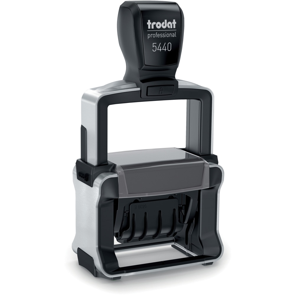 Trodat Professional 5-in-1 Date Stamp - Date Stamp - ENTERED, PAID, FAXED, RECEIVED - 10000 Impression(s) - Blue, Red - Recycled - 1 Each MPN:T5444